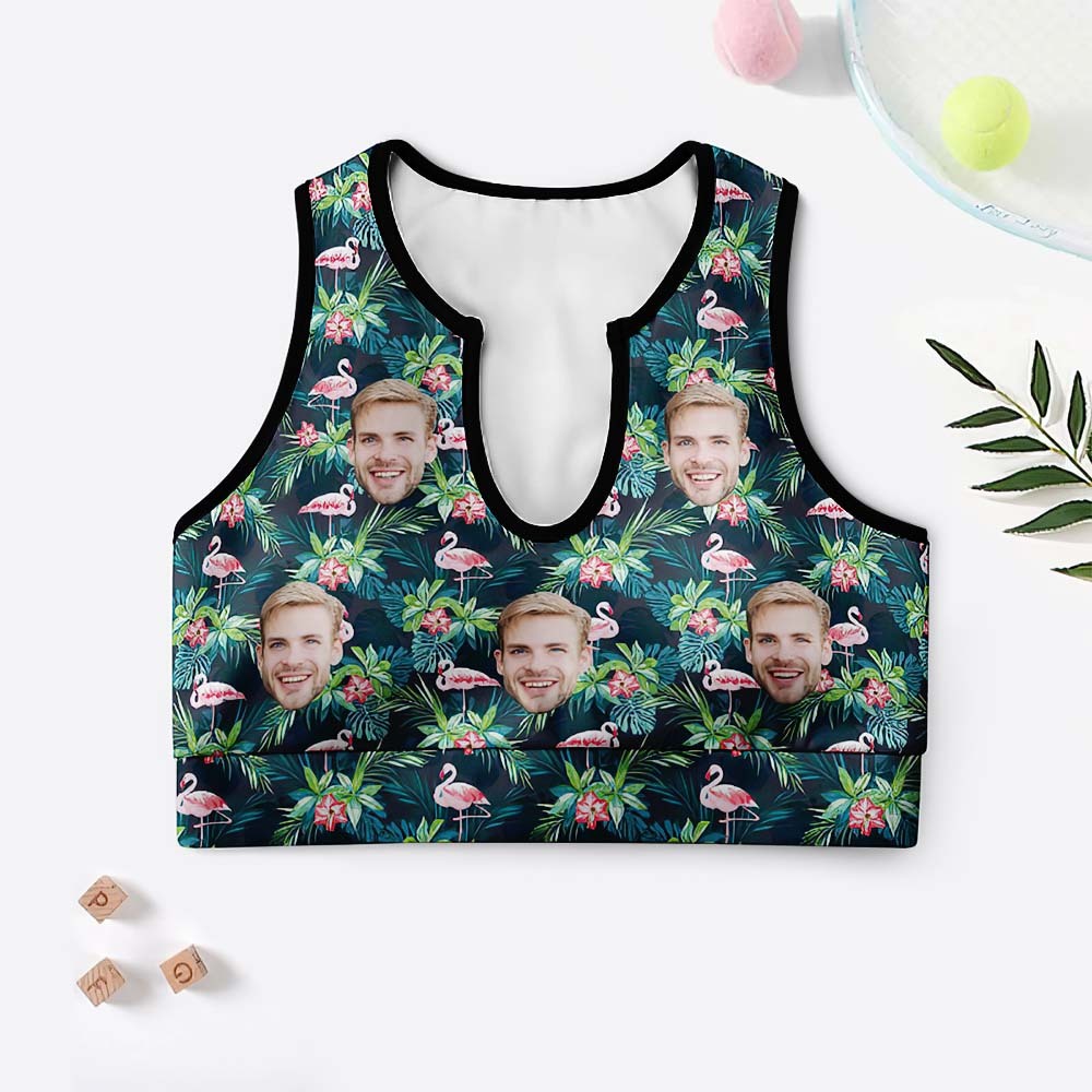 Custom Face Short Vest Sexy Personalized Hawaiian Style Crop Tank Top - My Photo Socks AU