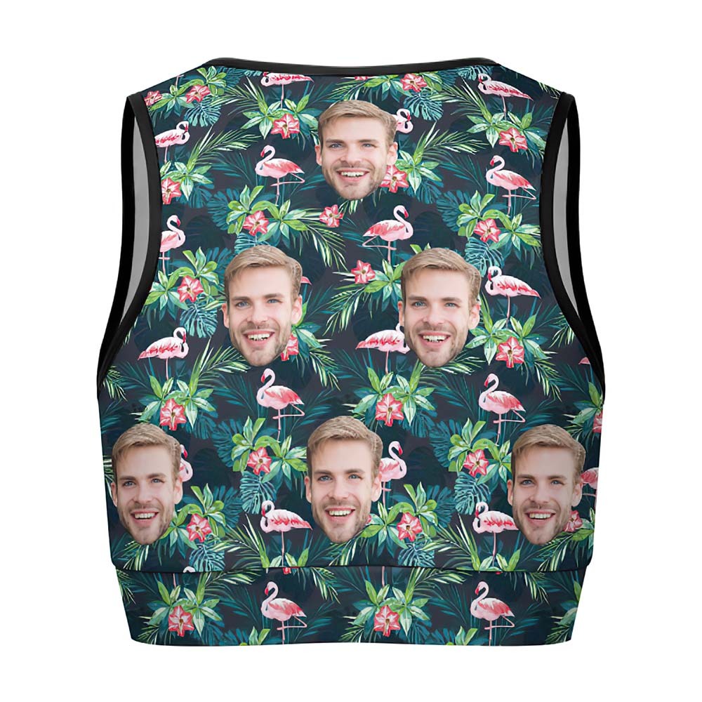 Custom Face Short Vest Sexy Personalized Hawaiian Style Crop Tank Top - My Photo Socks AU