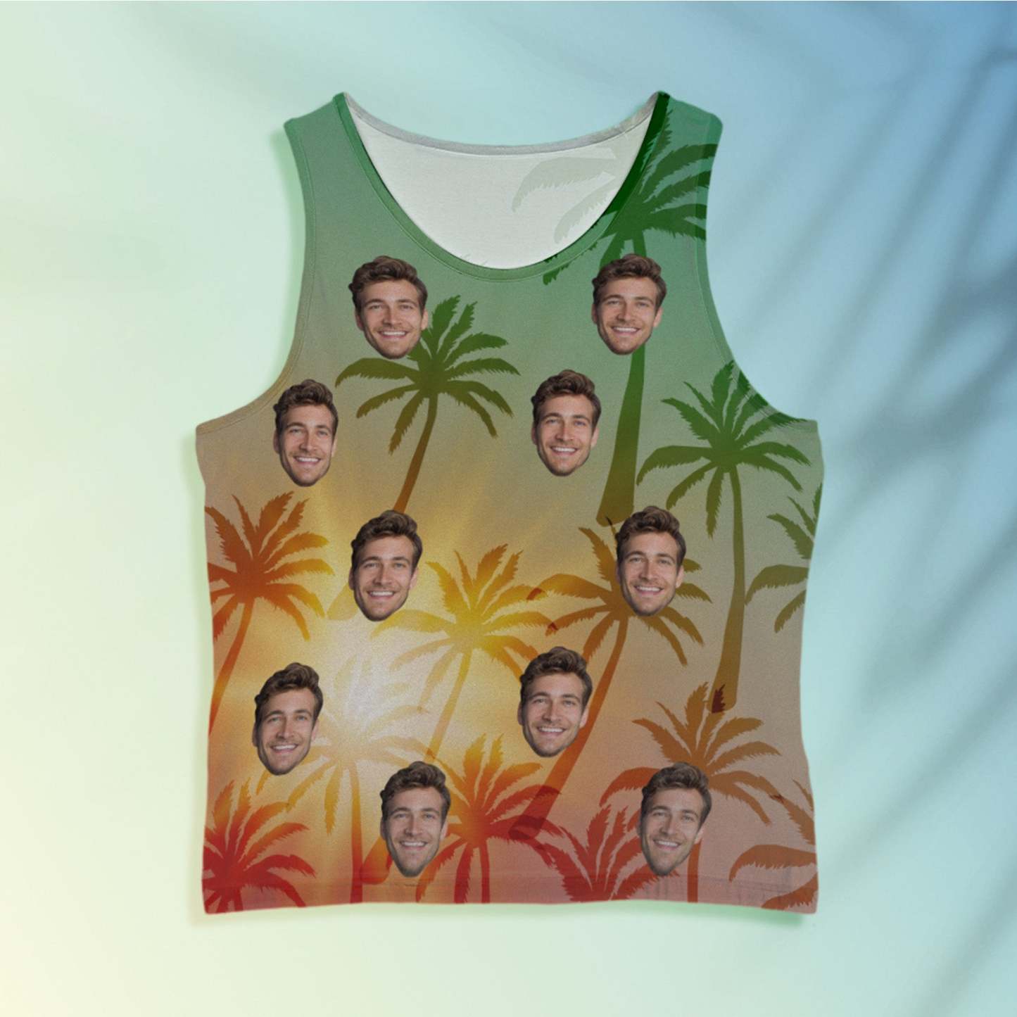 Custom Face Tank Tops Hawaiian Tropical Style Casual Tank Top - MyPhotoSocksAu