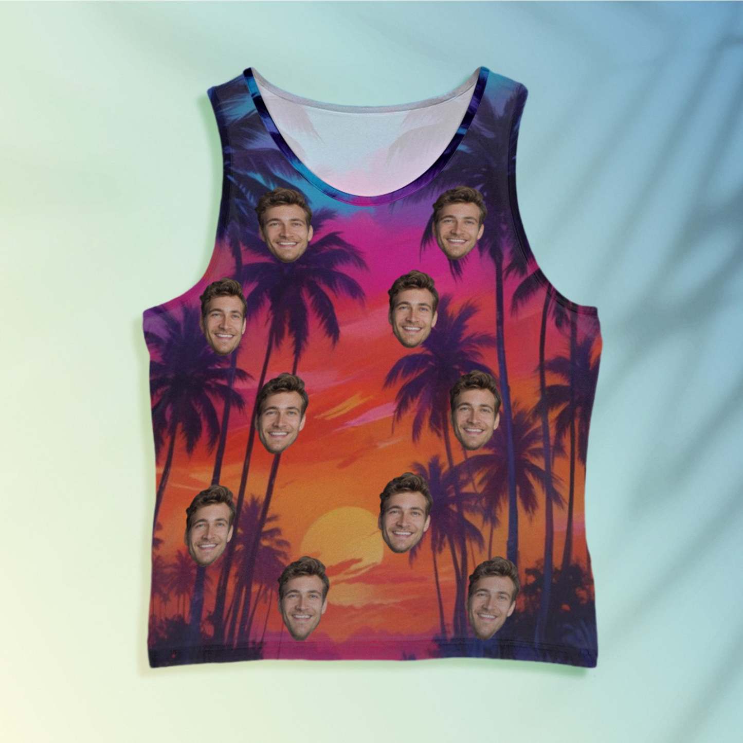 Custom Face Tank Tops Hawaiian Twilight Style Casual Tank Top - MyPhotoSocksAu