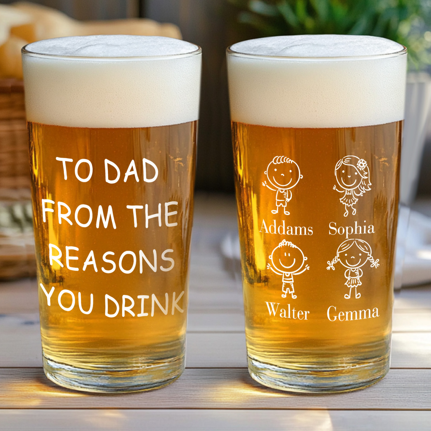 From The Reasons You Drink Father's Day Gifts For Dad - Personalized Beer Glass - MyPhotoSocksAu