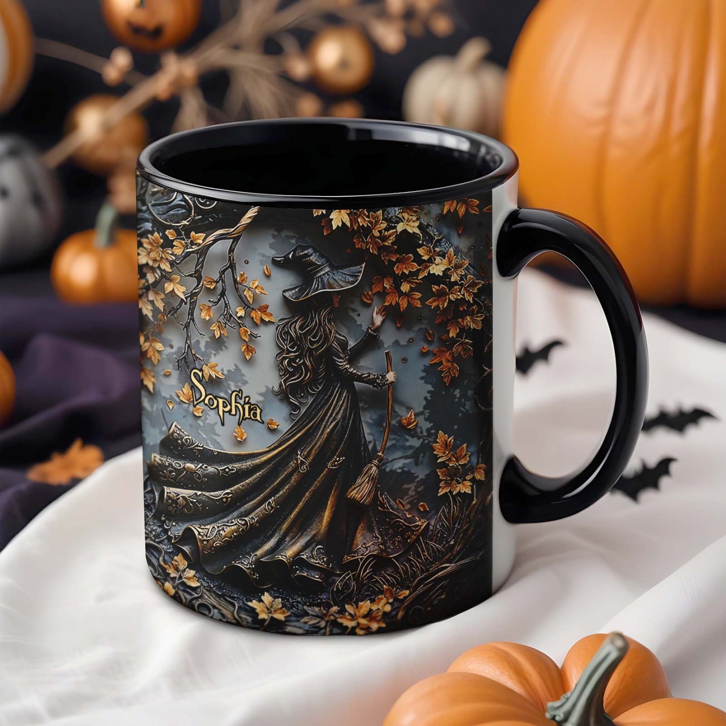Personalized Name Witch Accent Mug Custom Beautiful Witch Mug Halloween Gifts - MyPhotoSocksAu