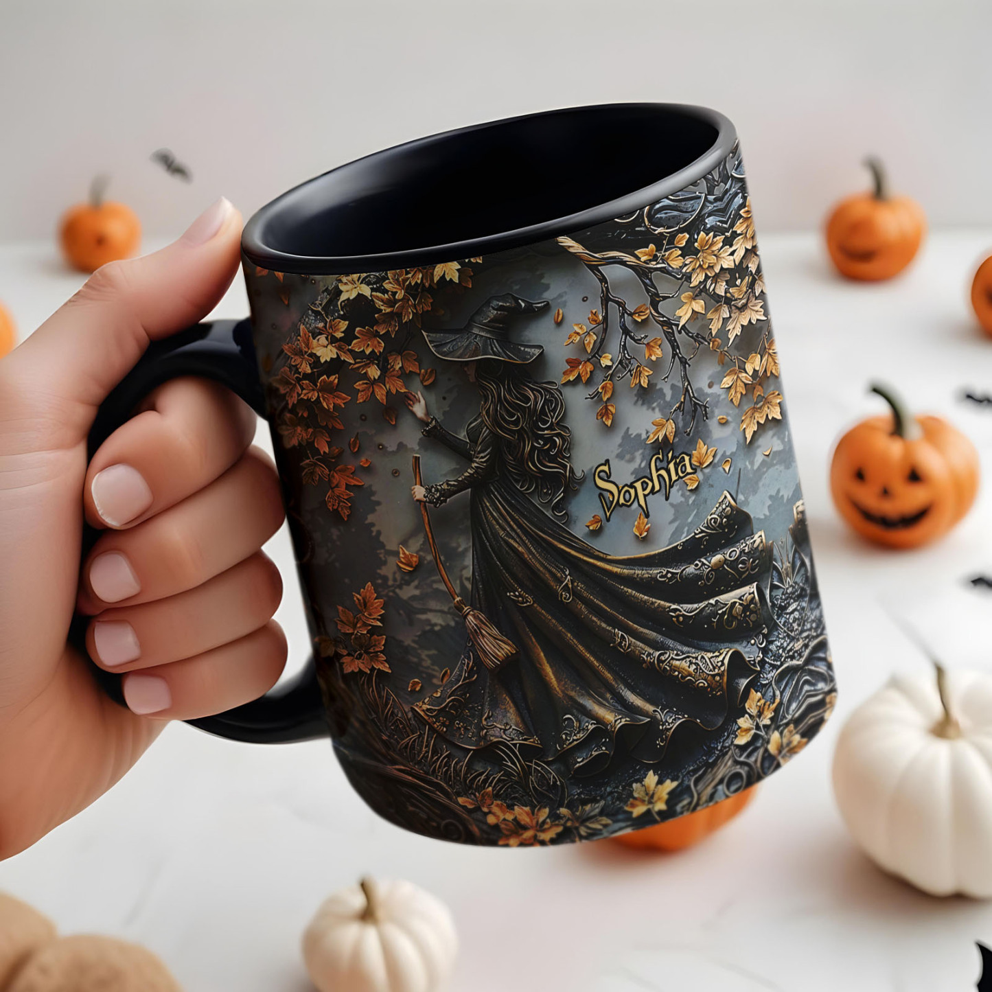 Personalized Name Witch Accent Mug Custom Beautiful Witch Mug Halloween Gifts - MyPhotoSocksAu