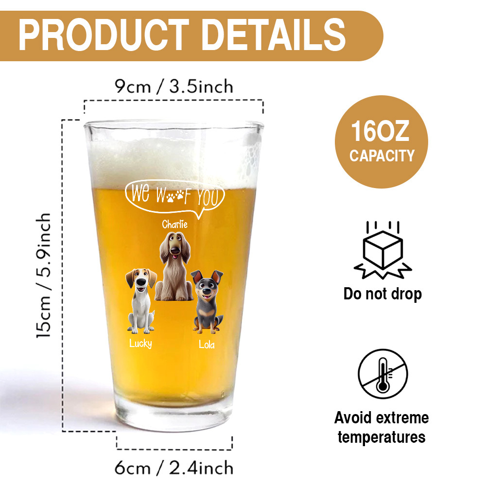 Fathers Day Gift Cup Personalized Gifts For Dad Gift Dad Birthday Gift, Personalised Beer Glass, The Day You Became My Dad - MyPhotoSocksAu