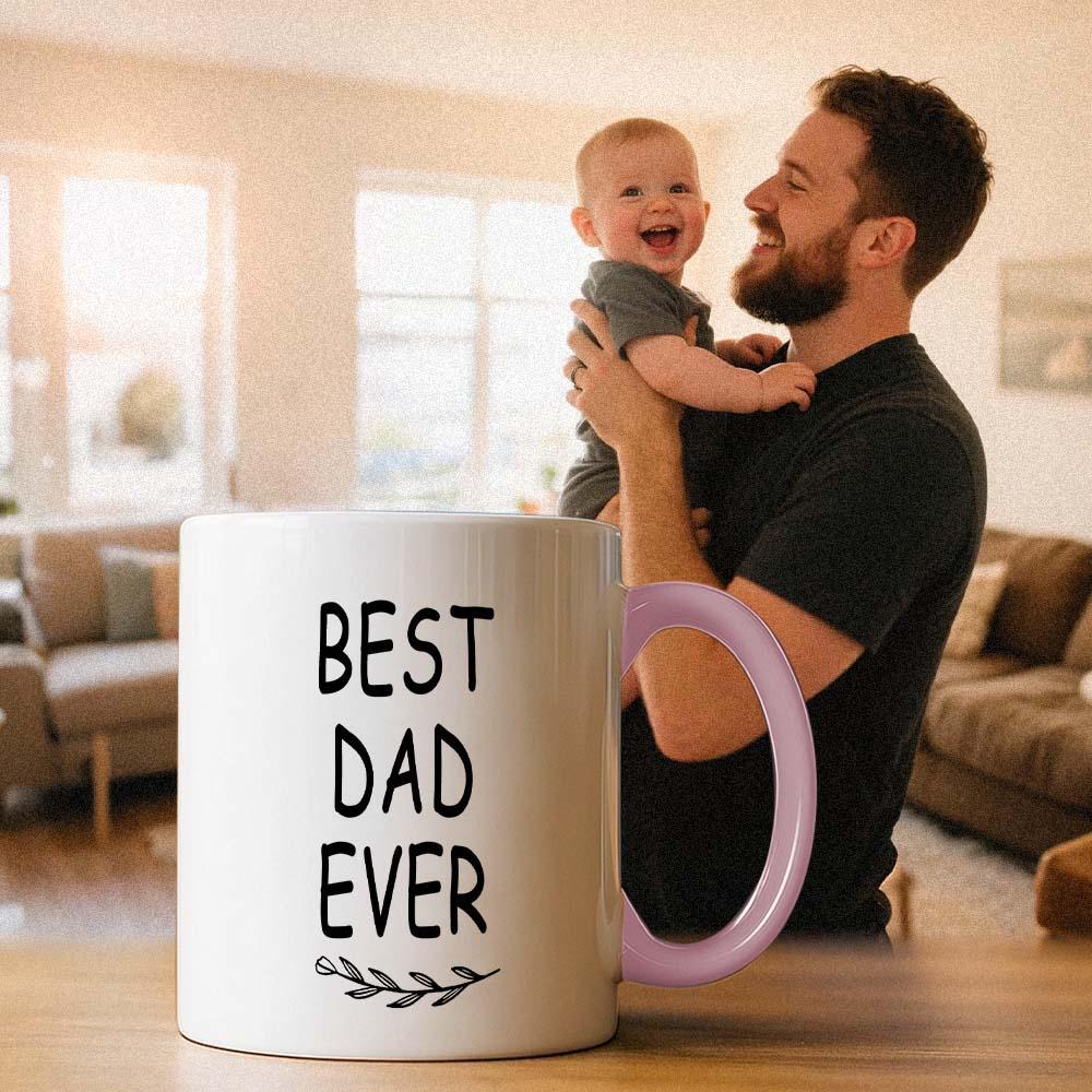 Father's Day Gift Custom Mug Add Your Photo & Text Multi-colored Mug Best Dad Ever Gift Idea - MyPhotoSocksAu