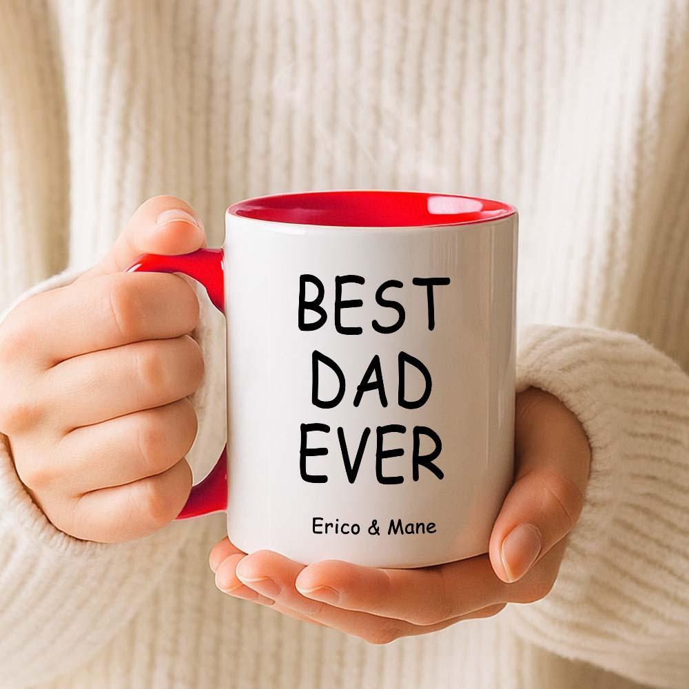 Father's Day Gift Custom Mug Add Your Photo & Text Multi-colored Mug Best Dad Ever Gift Idea - MyPhotoSocksAu