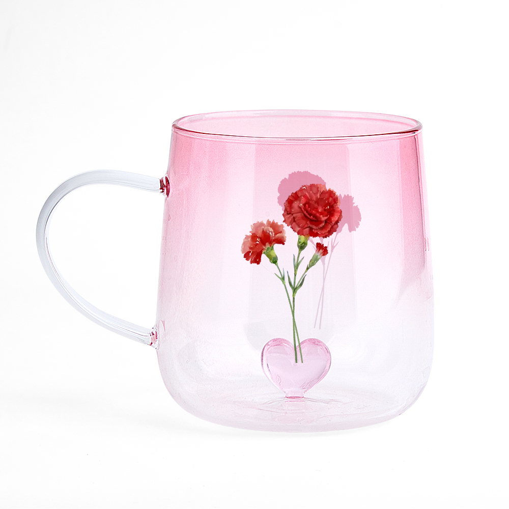 You Are The Most Beautiful Flower Personalized Custom Pink Gradient Glass Mug - MyPhotoSocksAu