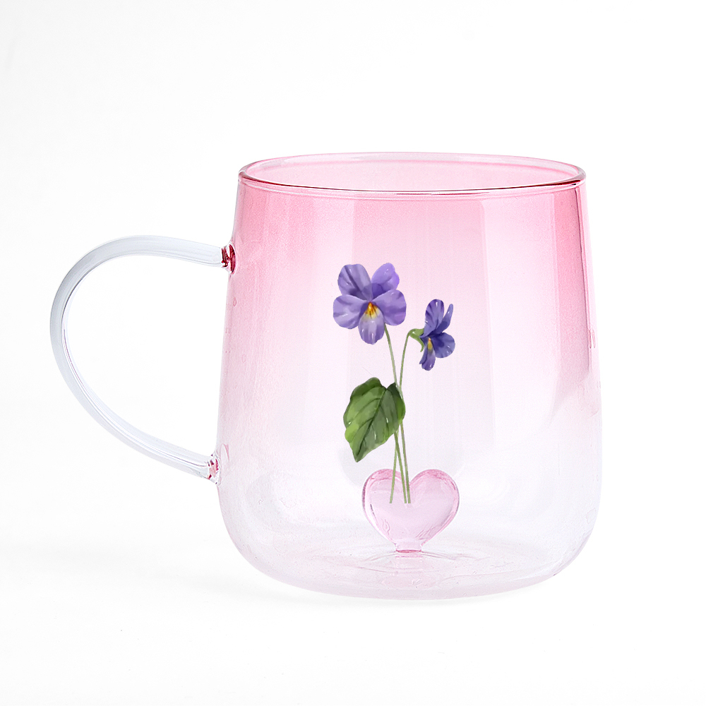 You Are The Most Beautiful Flower Personalized Custom Pink Gradient Glass Mug - MyPhotoSocksAu