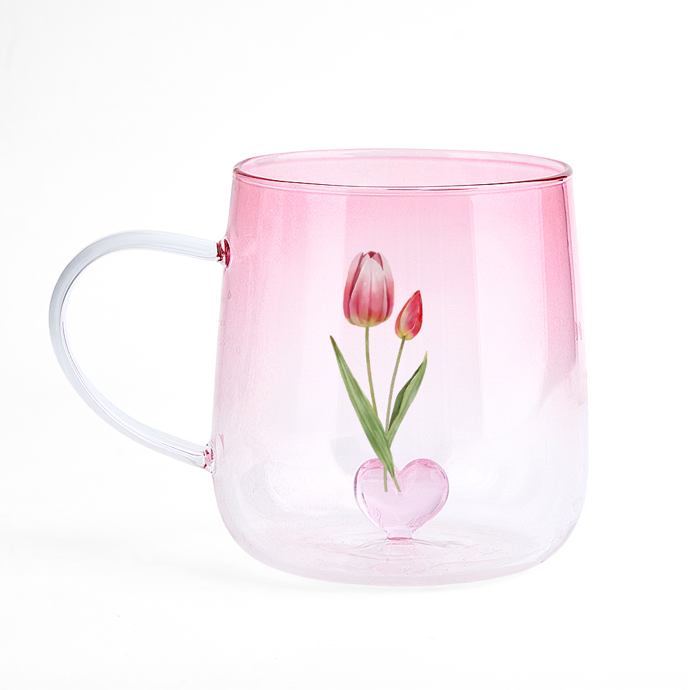 You Are The Most Beautiful Flower Personalized Custom Pink Gradient Glass Mug - MyPhotoSocksAu