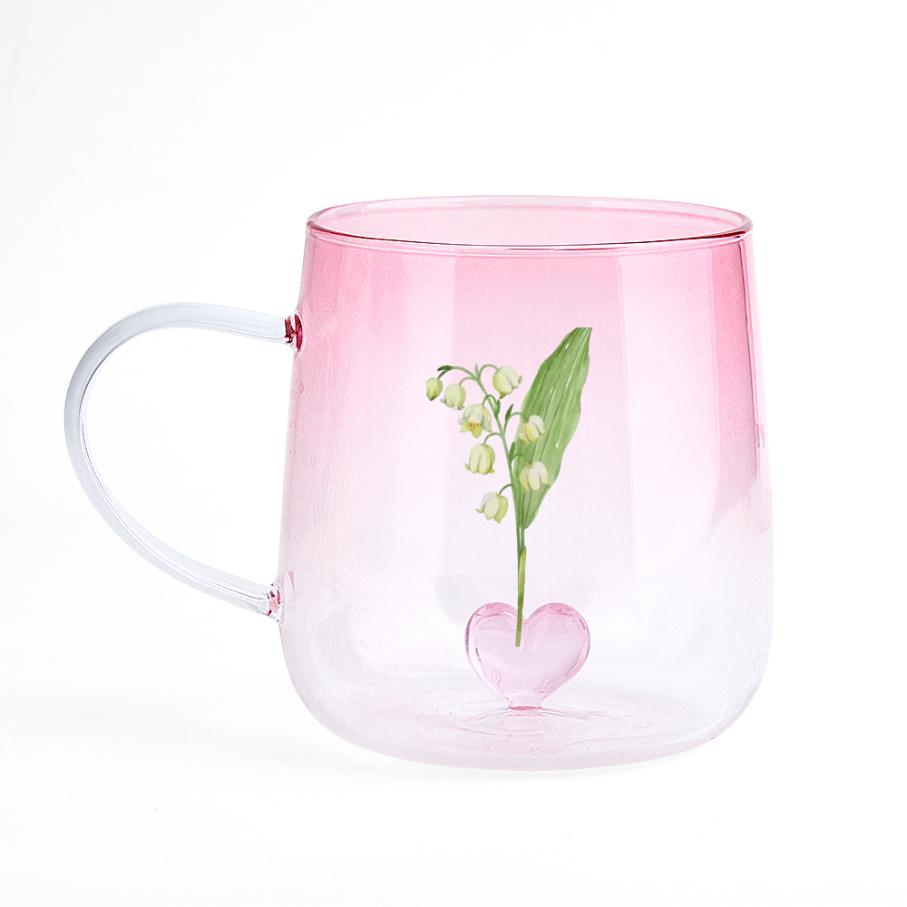 You Are The Most Beautiful Flower Personalized Custom Pink Gradient Glass Mug - MyPhotoSocksAu