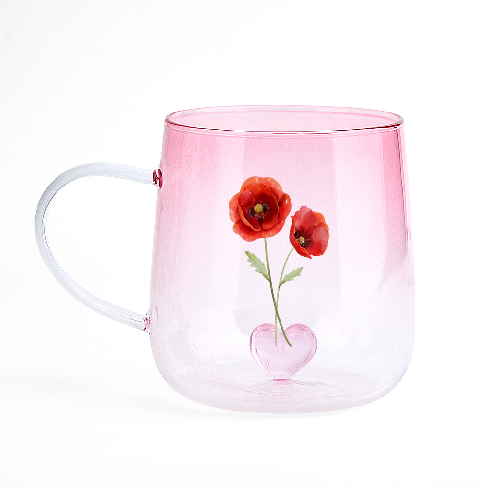 You Are The Most Beautiful Flower Personalized Custom Pink Gradient Glass Mug - MyPhotoSocksAu
