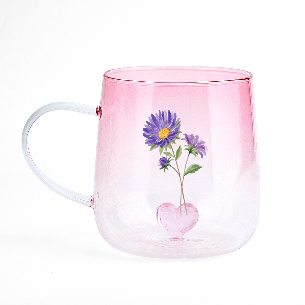 You Are The Most Beautiful Flower Personalized Custom Pink Gradient Glass Mug - MyPhotoSocksAu