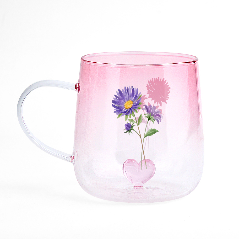 You Are The Most Beautiful Flower Personalized Custom Pink Gradient Glass Mug - MyPhotoSocksAu