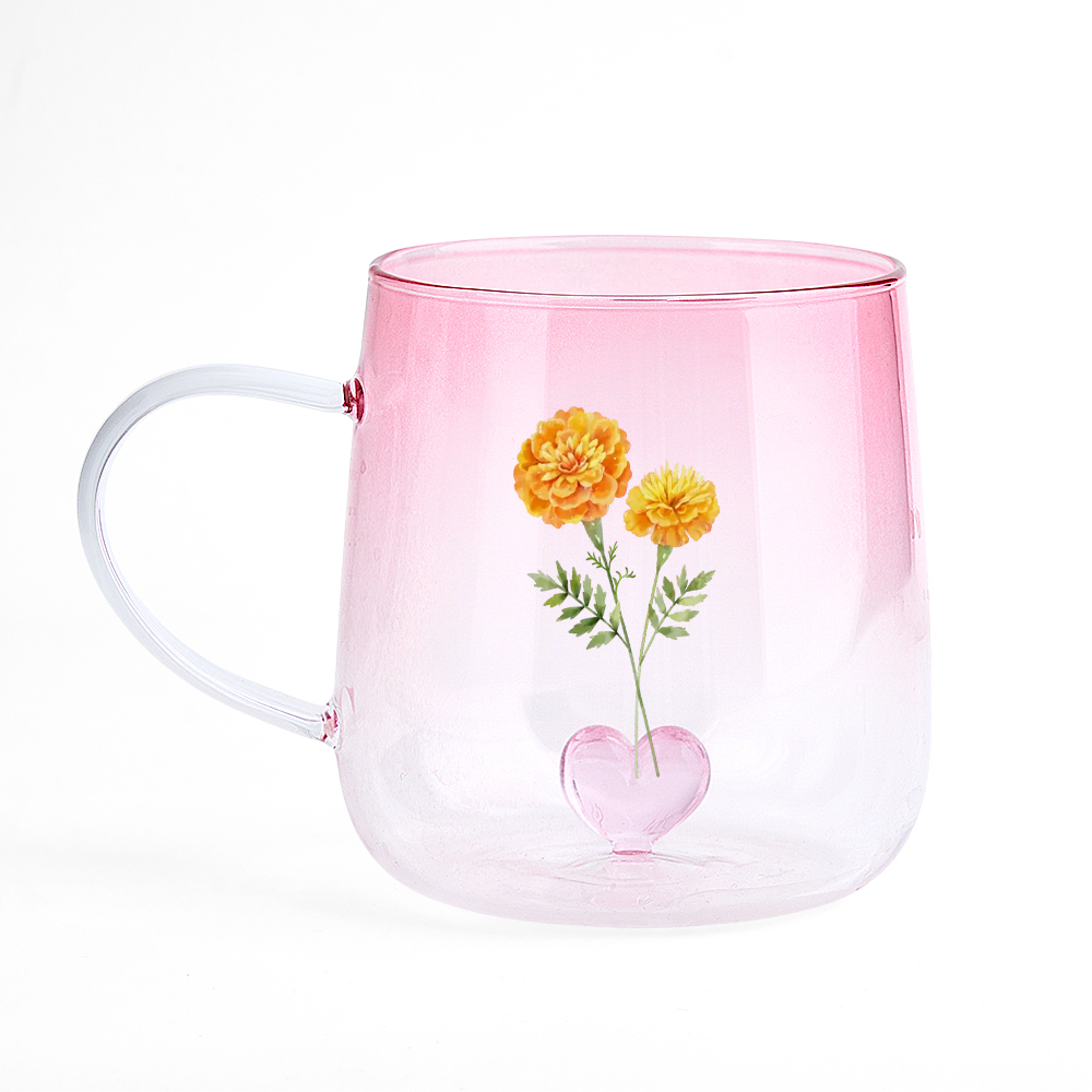 You Are The Most Beautiful Flower Personalized Custom Pink Gradient Glass Mug - MyPhotoSocksAu