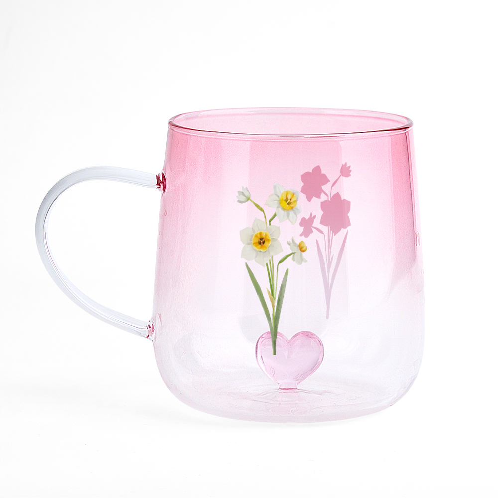 You Are The Most Beautiful Flower Personalized Custom Pink Gradient Glass Mug - MyPhotoSocksAu