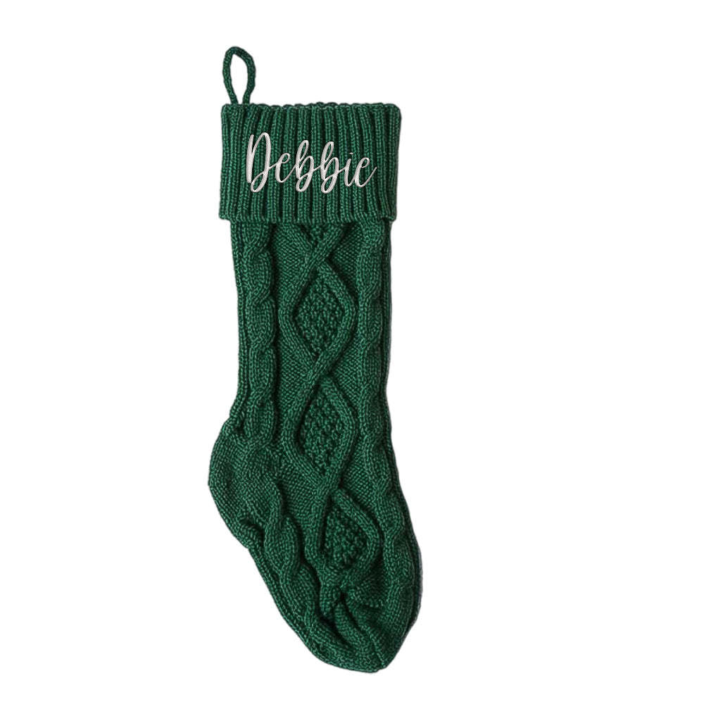 Personalized Christmas Stocking with Name Knitted Xmas Stockings Decoration - MyPhotoSocksAu