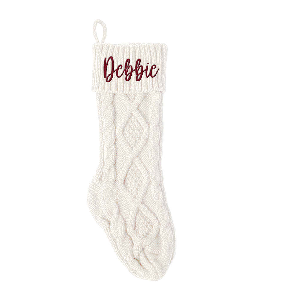 Personalized Christmas Stocking with Name Knitted Xmas Stockings Decoration - MyPhotoSocksAu