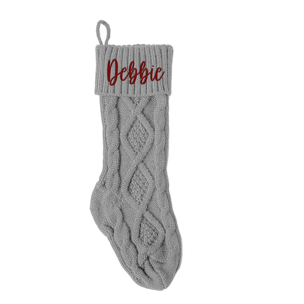 Personalized Christmas Stocking with Name Knitted Xmas Stockings Decoration - MyPhotoSocksAu