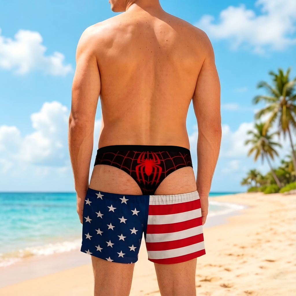 Custom Funny Men Swim Trunks Novelty Optical Illusion Swim Shorts Funny Novelty Party Board Shorts Gift for Husband Boyfriend - MyPhotoSocksAu