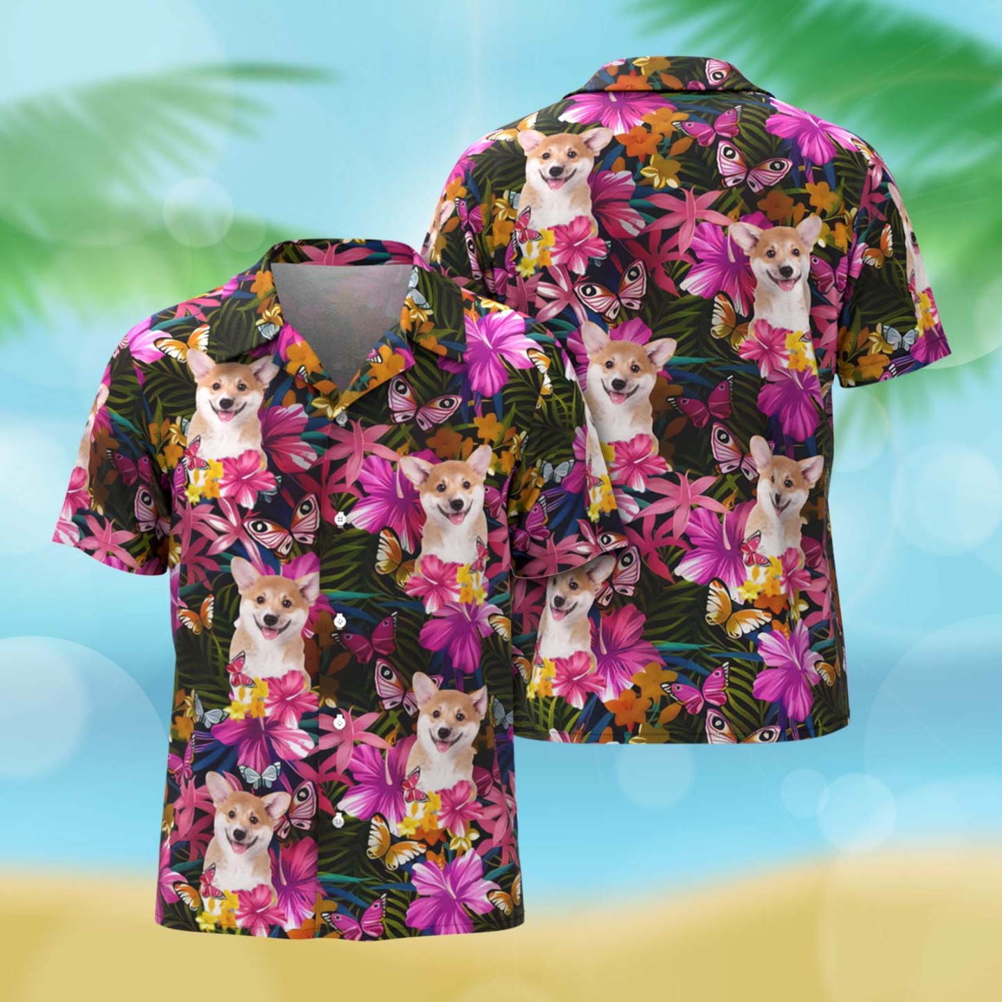 Custom Photo Shirt Dog & Cat Personalized Custom Unisex Tropical Hawaiian Aloha Shirt - Summer Vacation Gift, Gift For Pet Owners, Pet Lovers - MyPhotoSocksAu