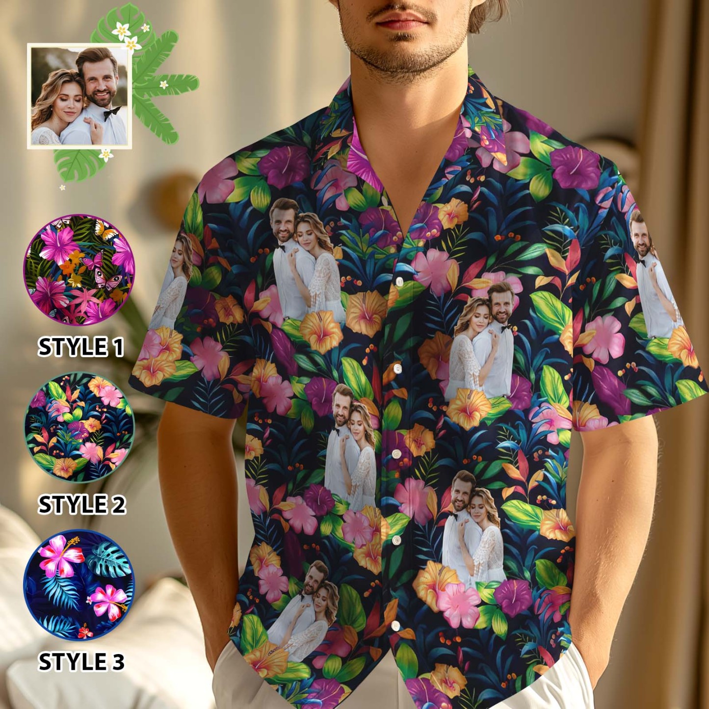 Custom Photo Shirt Dog & Cat Personalized Custom Unisex Tropical Hawaiian Aloha Shirt - Summer Vacation Gift, Gift For Pet Owners, Pet Lovers - MyPhotoSocksAu