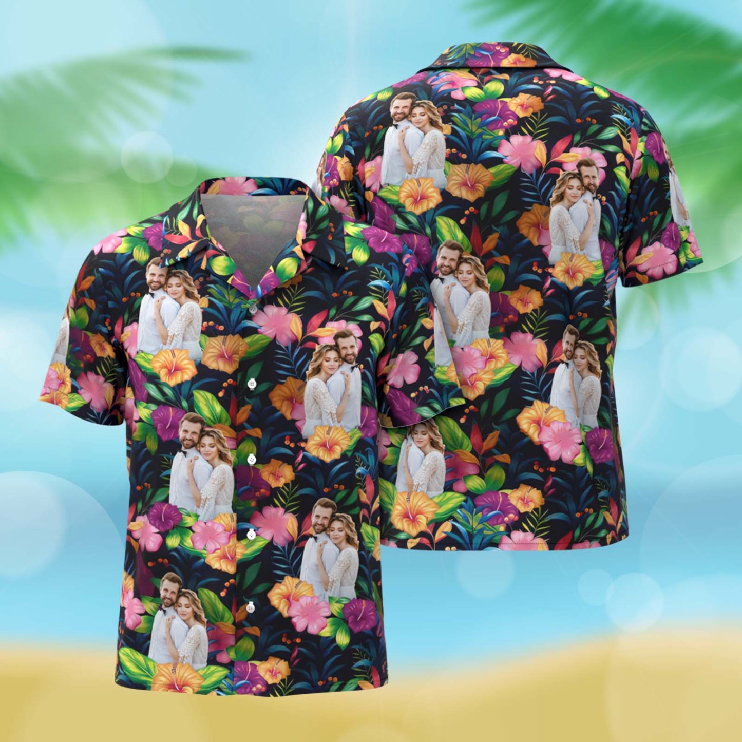 Custom Photo Shirt Dog & Cat Personalized Custom Unisex Tropical Hawaiian Aloha Shirt - Summer Vacation Gift, Gift For Pet Owners, Pet Lovers - MyPhotoSocksAu
