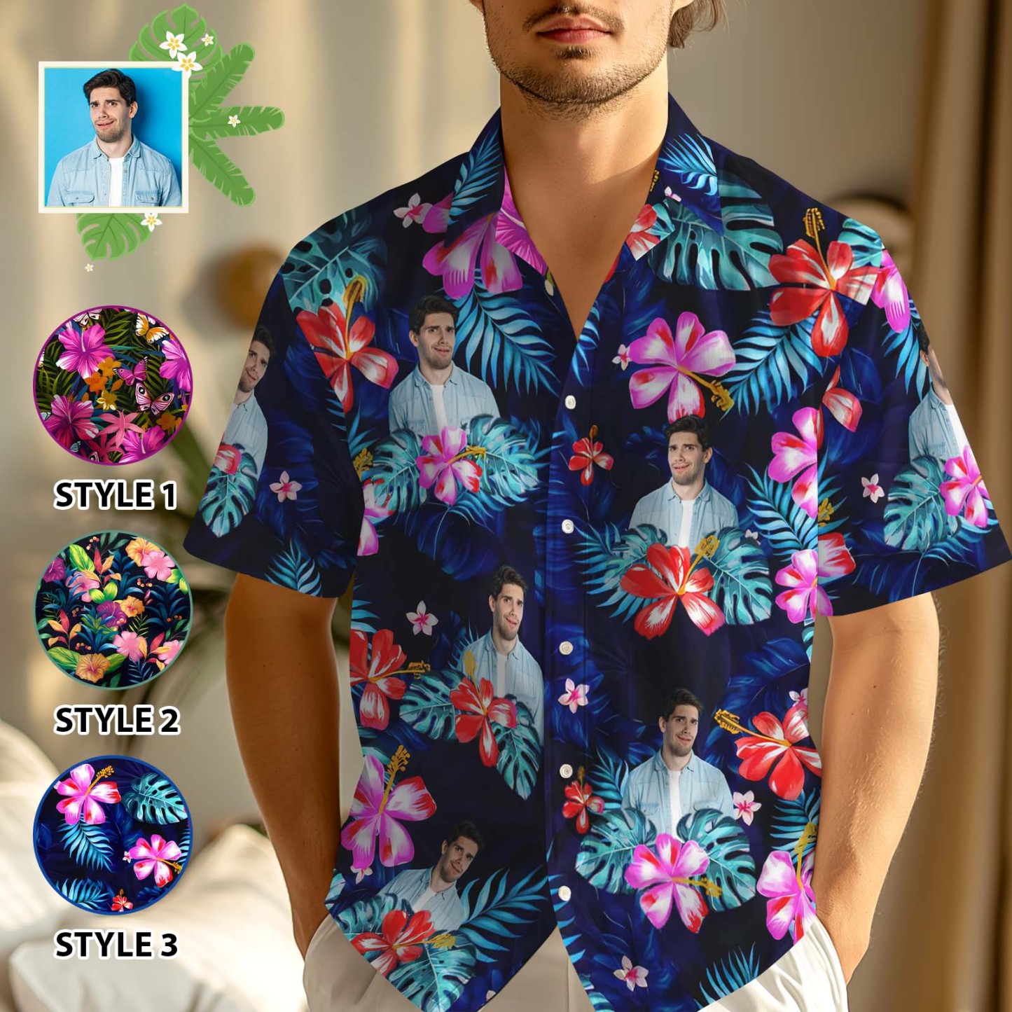 Custom Photo Shirt Dog & Cat Personalized Custom Unisex Tropical Hawaiian Aloha Shirt - Summer Vacation Gift, Gift For Pet Owners, Pet Lovers - MyPhotoSocksAu