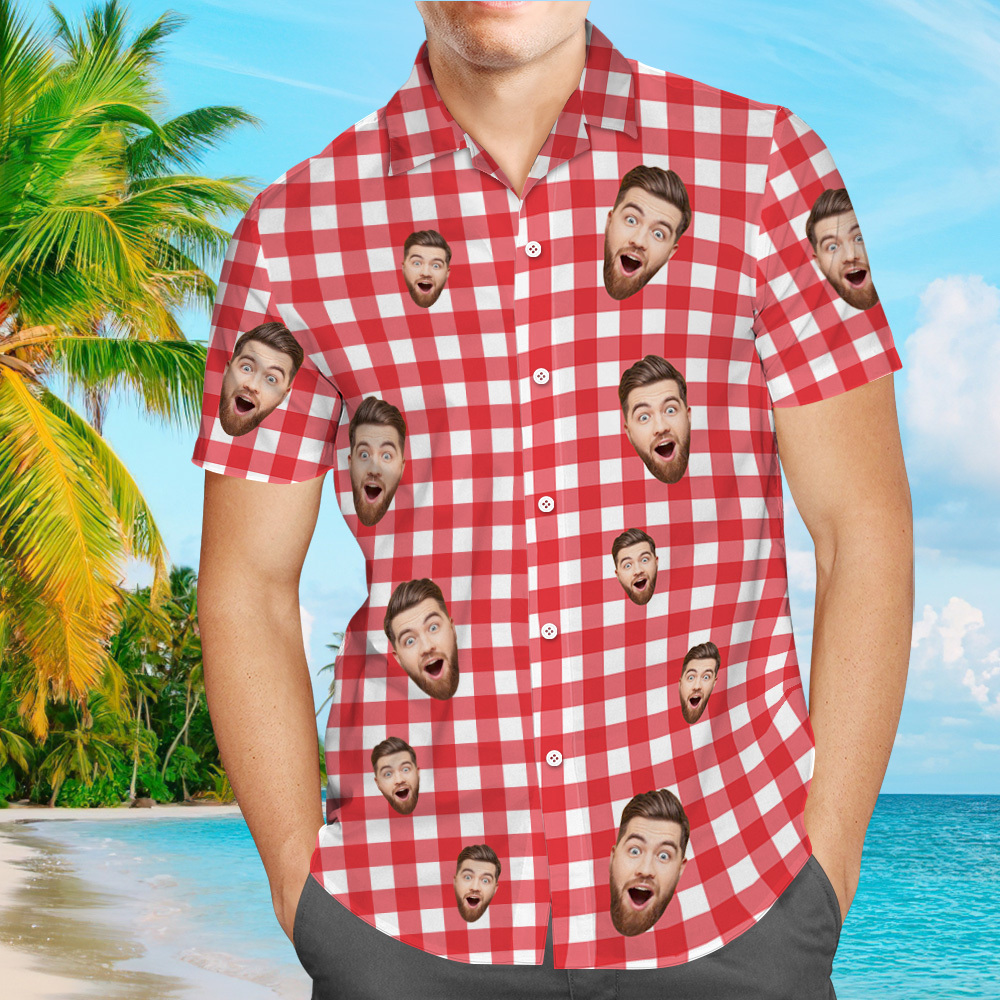 Custom Face Hawaiian Shirt Oktoberfest Shirt Tropical Style Shirt - MyPhotoSocksAu