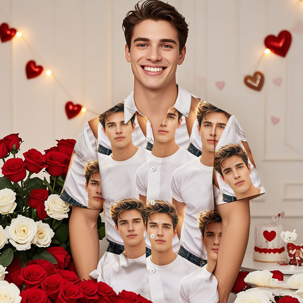 Personalized Photo Hawaiian Shirt Photo Hawaiian Shirt Gift for Couple - MyPhotoSocksAu