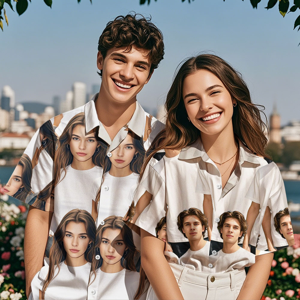 Personalized Photo Hawaiian Shirt Photo Hawaiian Shirt Gift for Couple - MyPhotoSocksAu