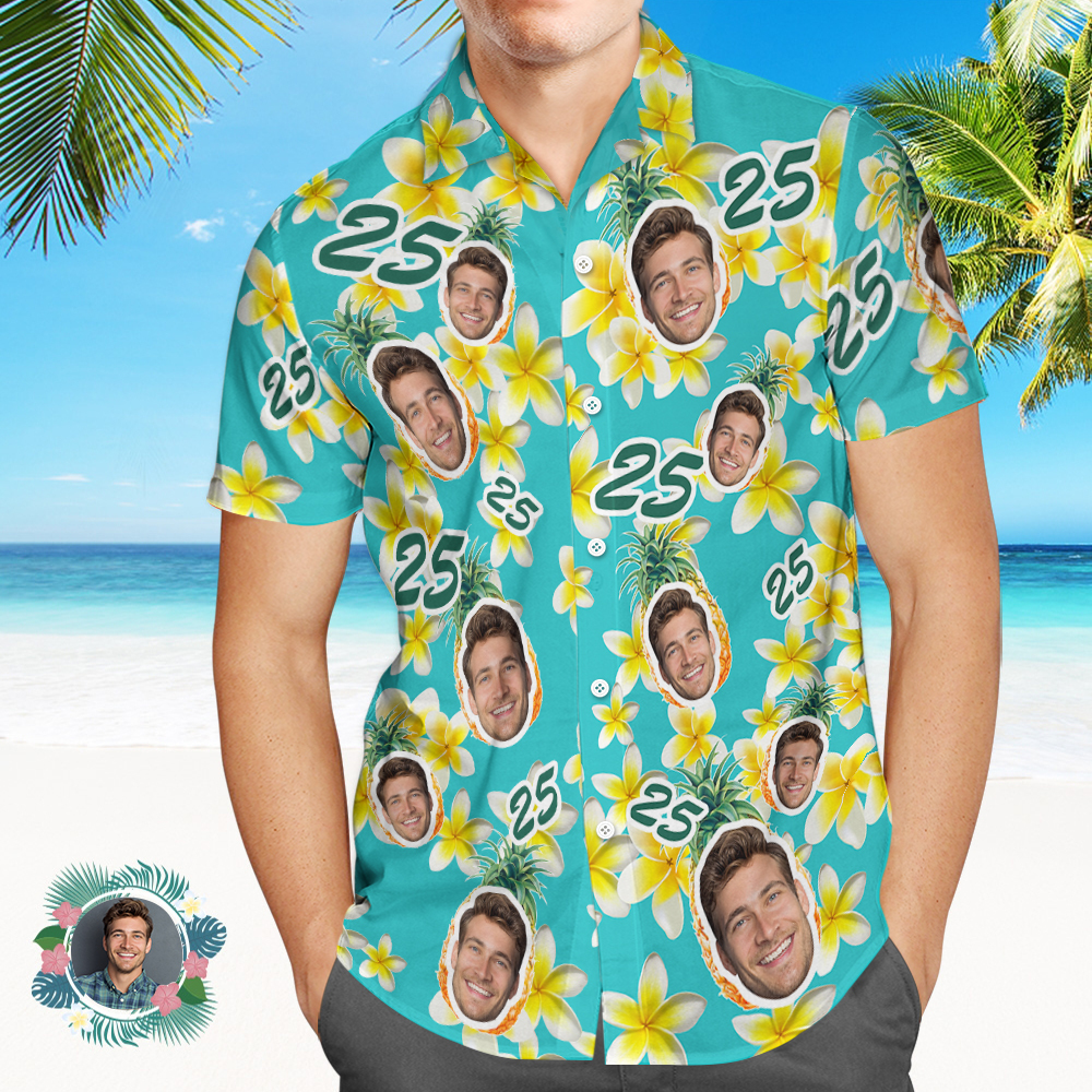 Custom Hawaiian Shirt Birthday Gifts Photo & Age Hawaiian Shirt Funny Party Shirts - MyPhotoSocksAu