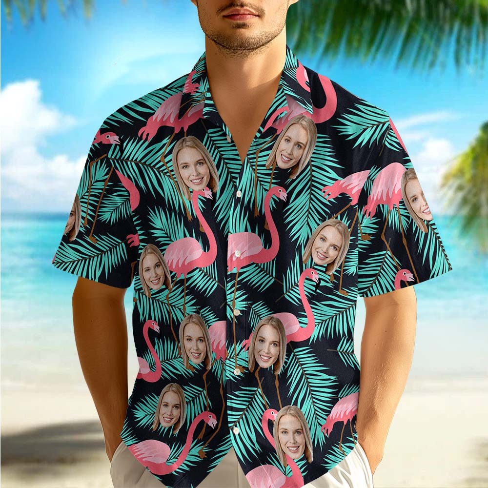 Personalized Face Hawaiian Shirt Sunset Color Hawaiian Shirt Gift Custom Face Hawaiian Shirt - MyPhotoSocksAu