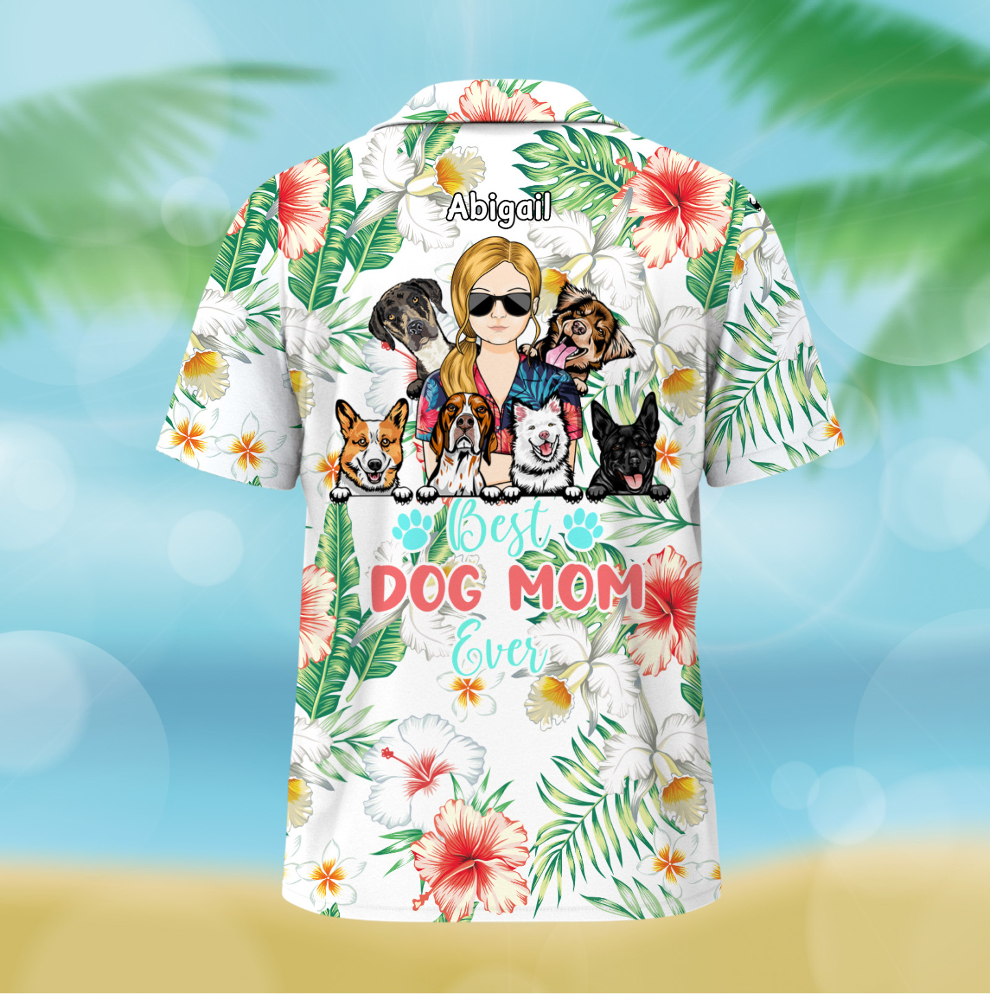 Custom Hawaiian Shirts Best Dog Dad Ever Tropical Beach Vibe Birthday Summer Gift Personalized Pet Lovers Hawaiian Shirts Vacation Gifts - MyPhotoSocksAu