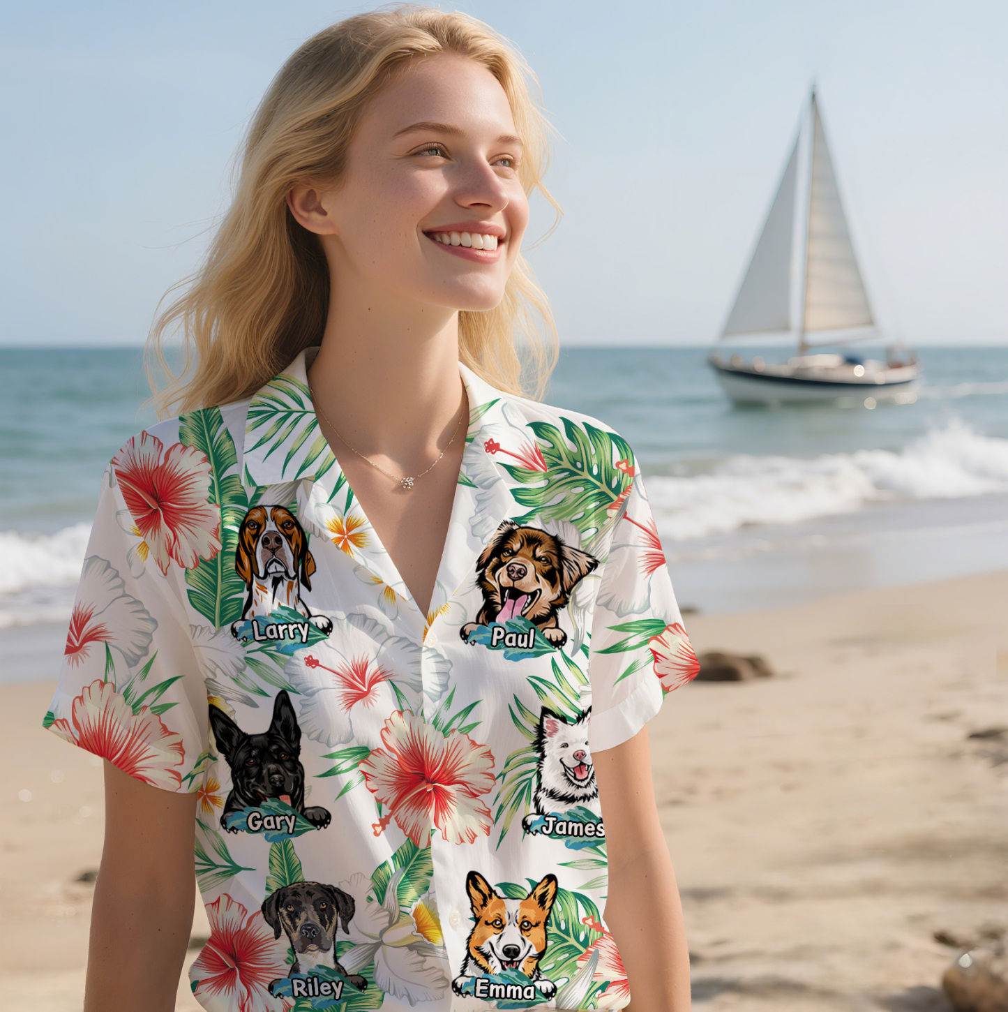 Custom Hawaiian Shirts Best Dog Dad Ever Tropical Beach Vibe Birthday Summer Gift Personalized Pet Lovers Hawaiian Shirts Vacation Gifts - MyPhotoSocksAu