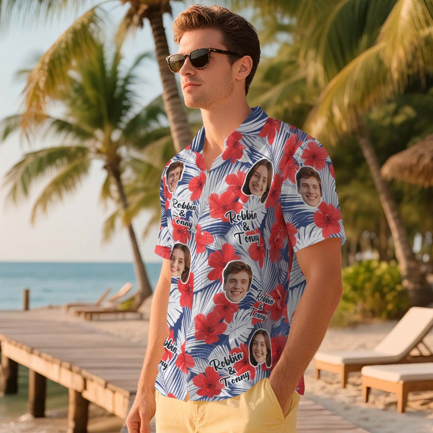 Custom Hawaiian Shirts Two Face Shirt Aloha Lush Tropical Foliage Men Hawaiian Shirt Gift for Summer Vibe Holiday - MyPhotoSocksAu