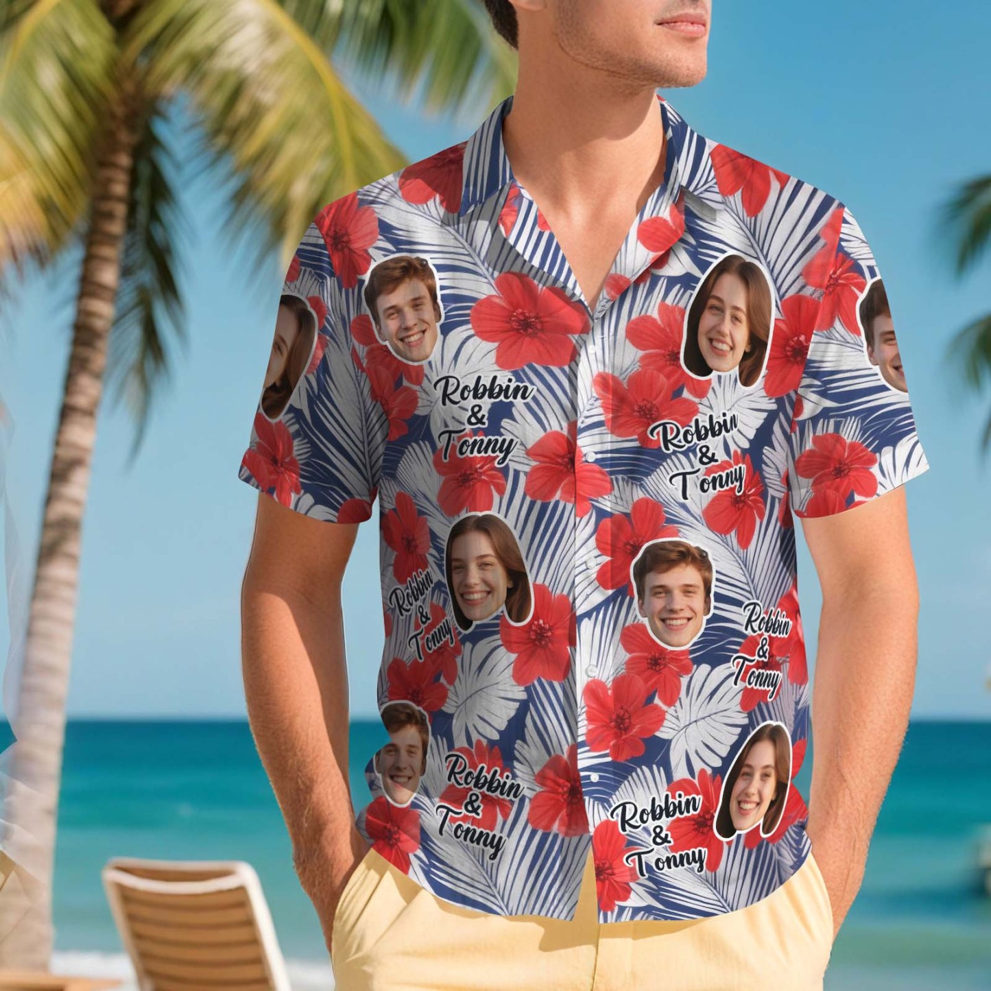 Custom Hawaiian Shirts Two Face Shirt Aloha Lush Tropical Foliage Men Hawaiian Shirt Gift for Summer Vibe Holiday - MyPhotoSocksAu