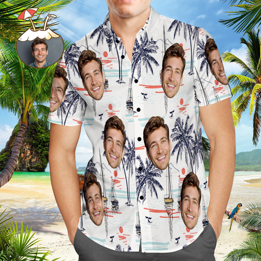 Custom Dog Face Hawaiian Shirt Custom Tropical Shirt Personalized Hawaiian Shirt - My Photo Socks AU