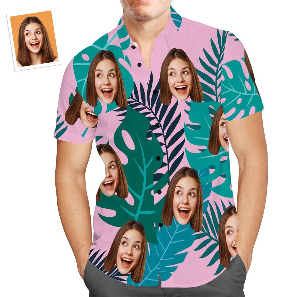 Custom Dog Face Hawaiian Shirt Custom Tropical Beach Shirts Palm Tree Shirts for Pet Owner - My Photo Socks AU