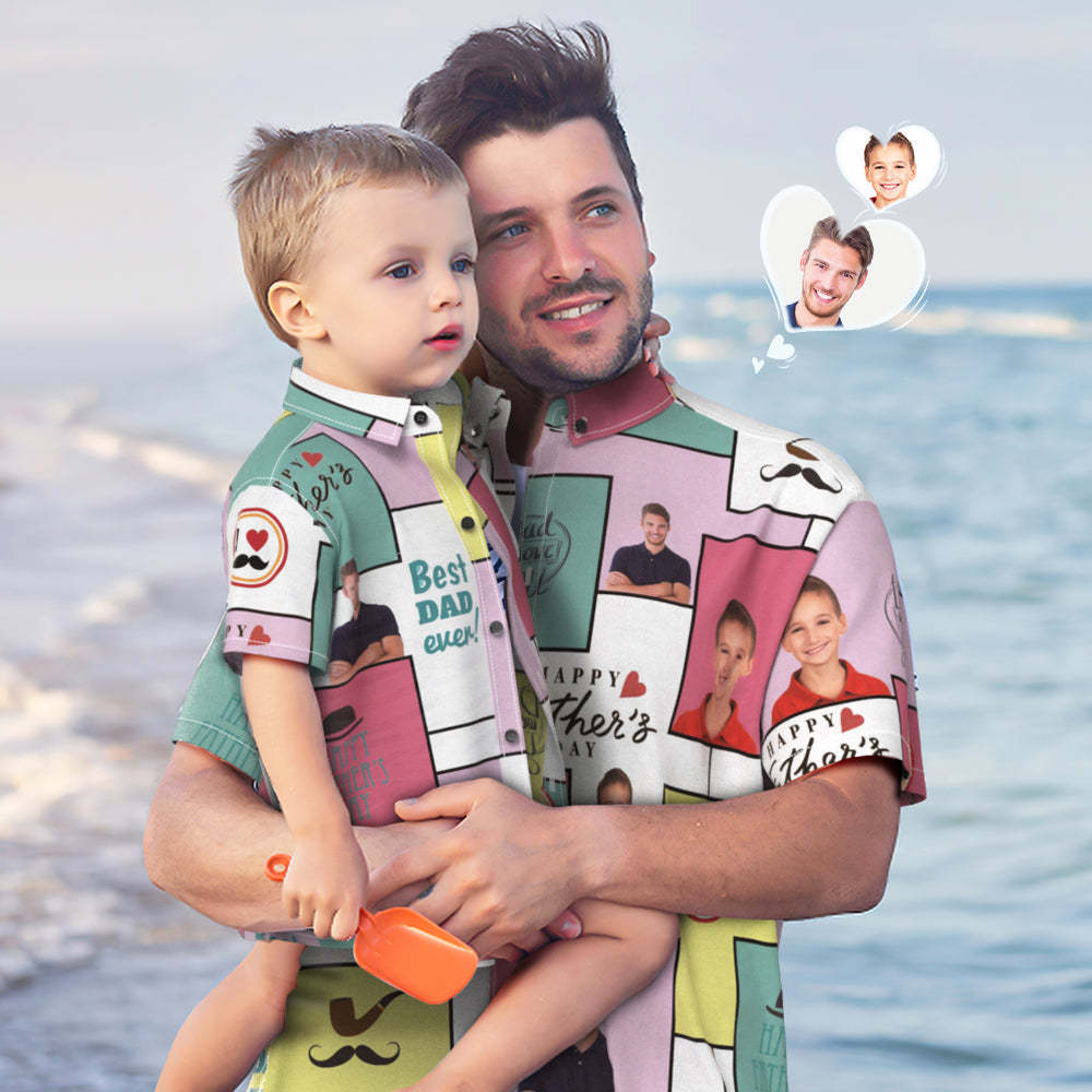 Custom Photo Hawaiian Shirt Personalised Face Hawaiian Shirt Gift Father's Day Gift