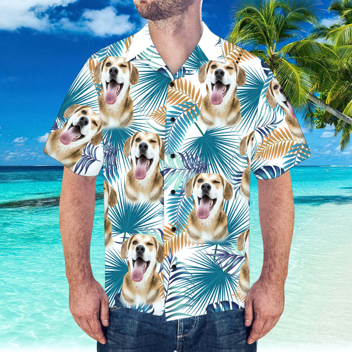 Custom Face Hawaiian Shirt Summer Beach Hawaiian Shirt Custom Shirt with Boyfriends Face - My Photo Socks AU
