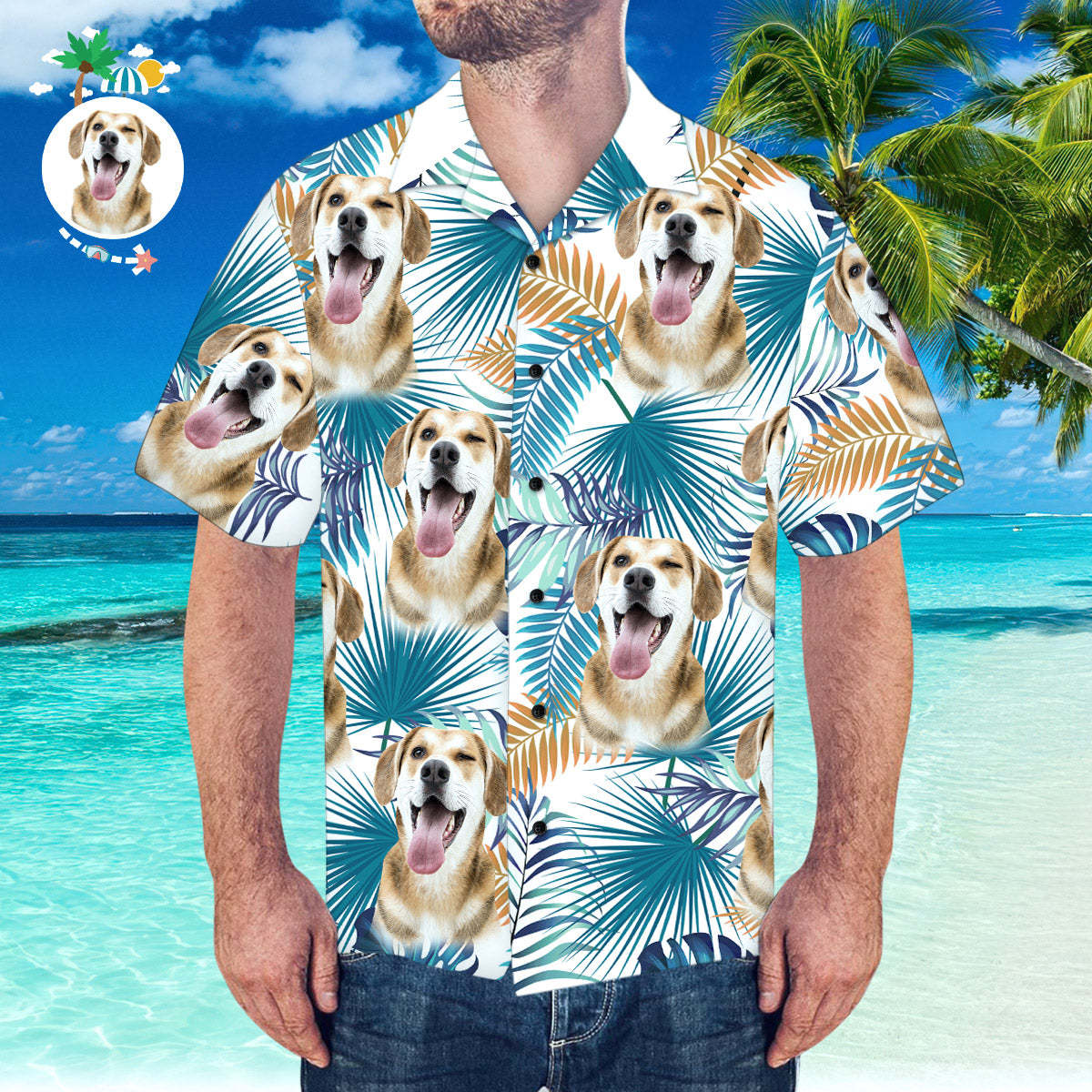 Custom Face Hawaiian Shirt Summer Beach Hawaiian Shirt Custom Shirt with Boyfriends Face - My Photo Socks AU
