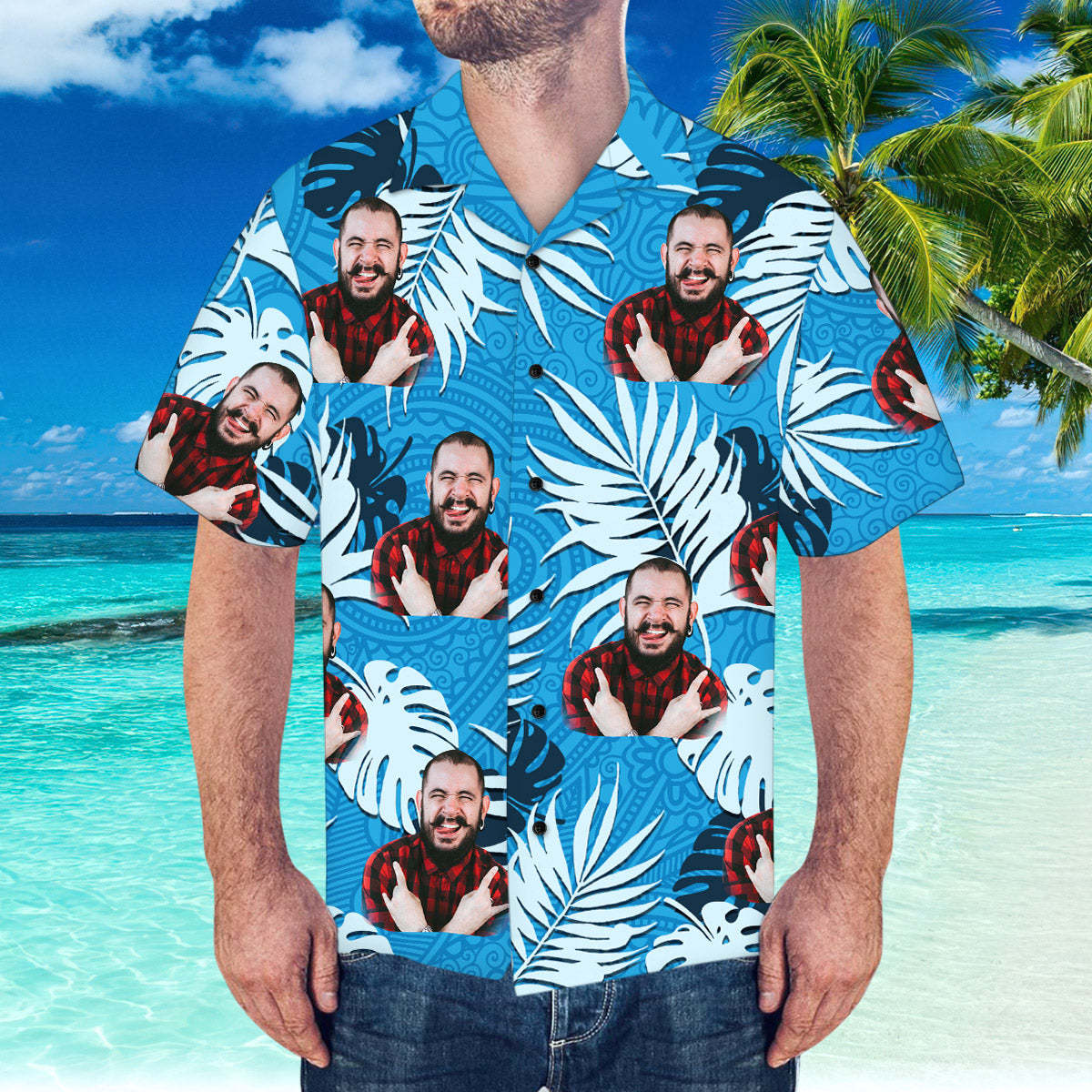 Custom Face Hawaiian Shirt Personalized Hawaiian Shirt Summer Beach Hawaiian Shirt - My Photo Socks AU