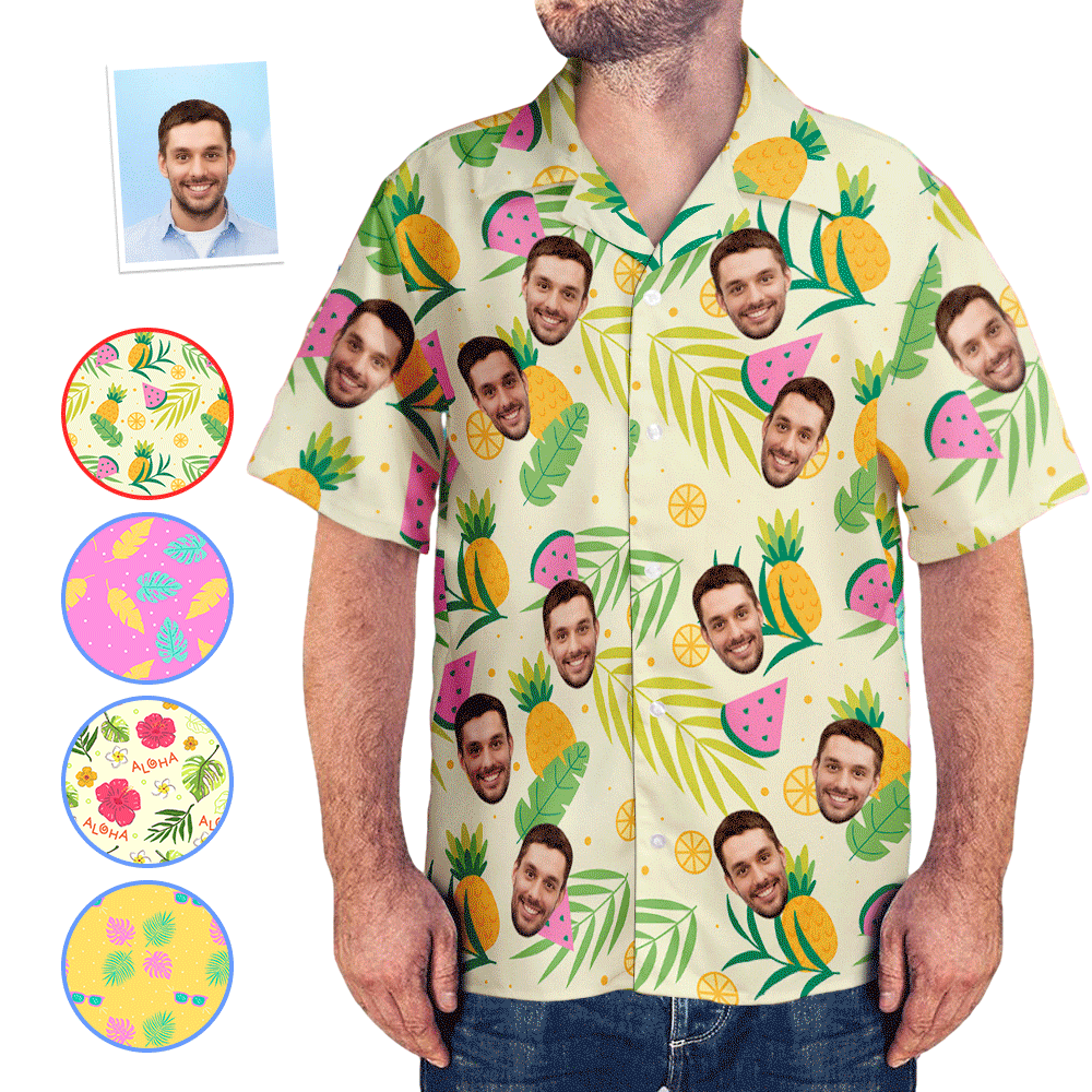 Custom Face Hawaiian Shirts Upload Your Own Designed Image Aloha Beach Shirt For Men
