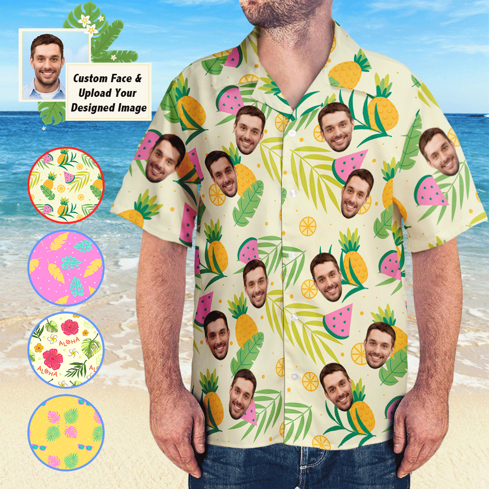 Custom Face Hawaiian Shirts Upload Your Own Designed Image Aloha Beach