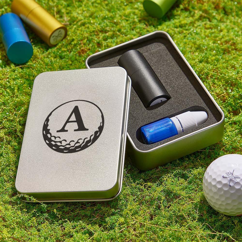 Custom Text Golf Stamp Silver Frosted Iron Box W7.6*H11.1 - MyPhotoSocksAu