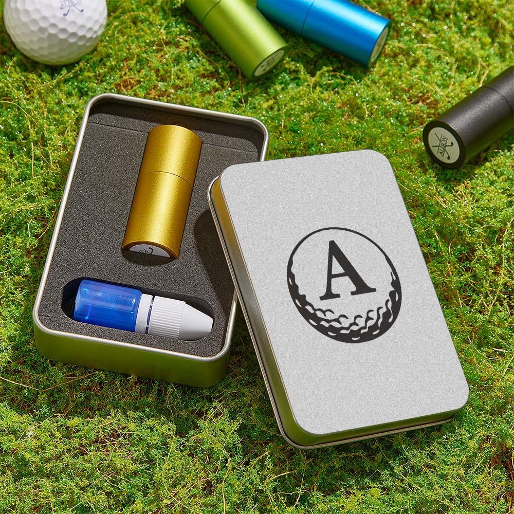 Custom Text Golf Stamp Silver Frosted Iron Box W7.6*H11.1 - MyPhotoSocksAu