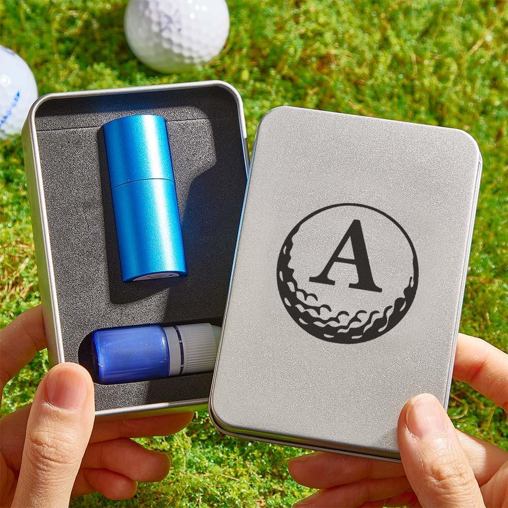 Custom Text Golf Stamp Silver Frosted Iron Box W7.6*H11.1 - MyPhotoSocksAu