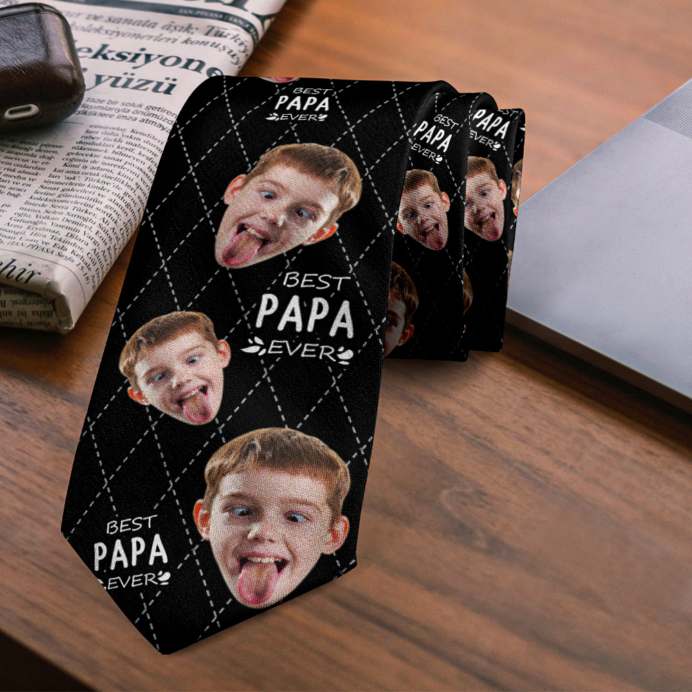 Custom Photo Best Pet Dad Tie Personalized Face And Name Tie Fathers Day Gift For Dad Grandpa