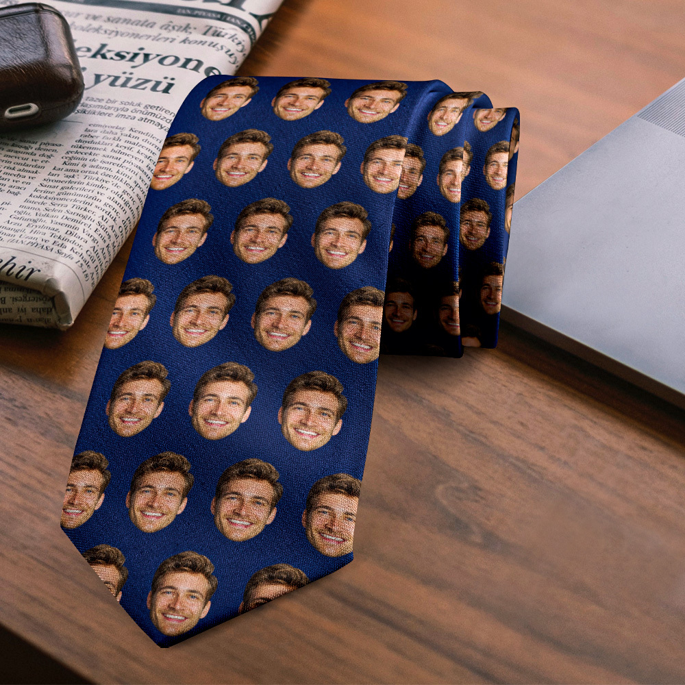 Custom Photo Best Pet Dad Tie Personalized Face And Name Tie Fathers Day Gift For Dad Grandpa - MyPhotoSocksAu