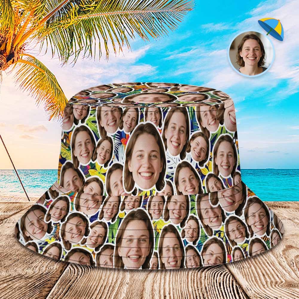 Custom Face Bucket Hat Unisex Face Mash Personalized Outdoor Summer Hats Gift - MyPhotoSocksAu